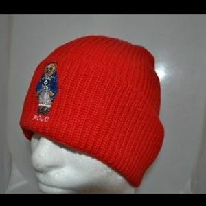 Red polo bear beanie